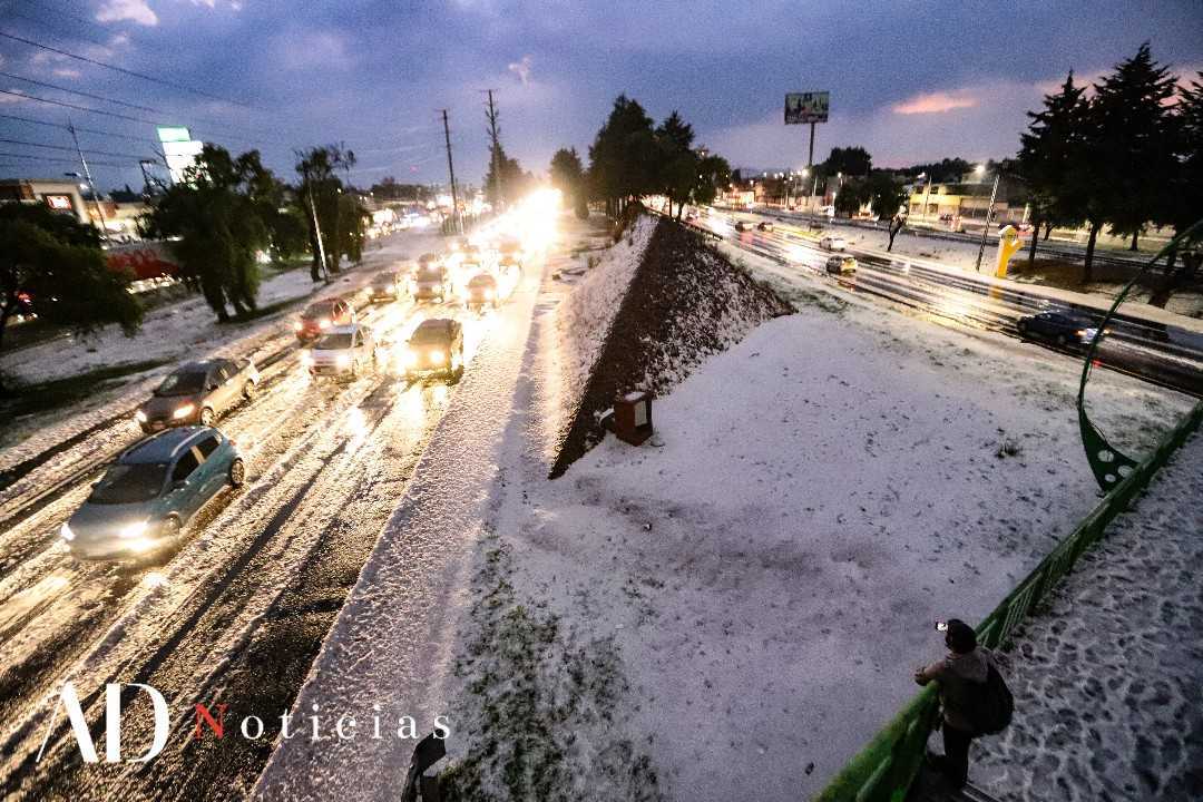 Fotos | Fuertes lluvias y granizo azotan el Valle de Toluca