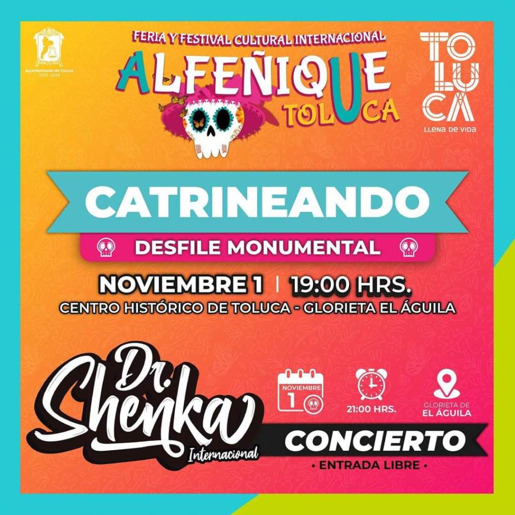 cartel oficial del desfile catrineando 2022 Toluca