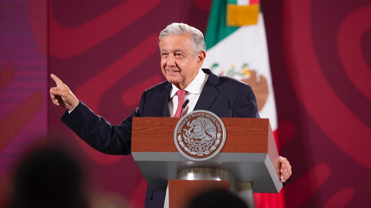 El presidente Andrés Manuel López Obrador durante una conferencia matutina en Palacio Nacional