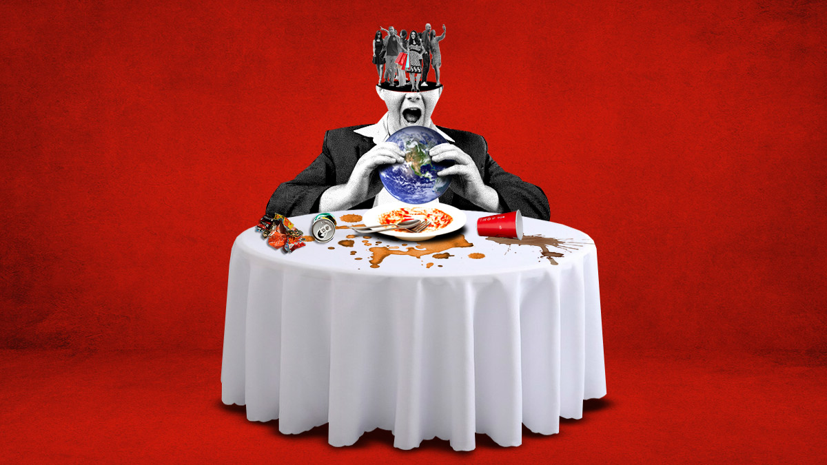 Mesa con alimentos para ilustrar que la población llegó a 8 mil millones de habitantes