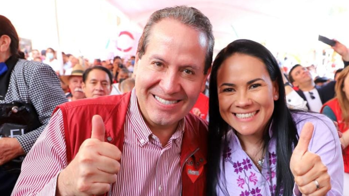 El exgobernador Eruviel Ávila y la virtual candidata a la gubernatura Alejandra Del Moral