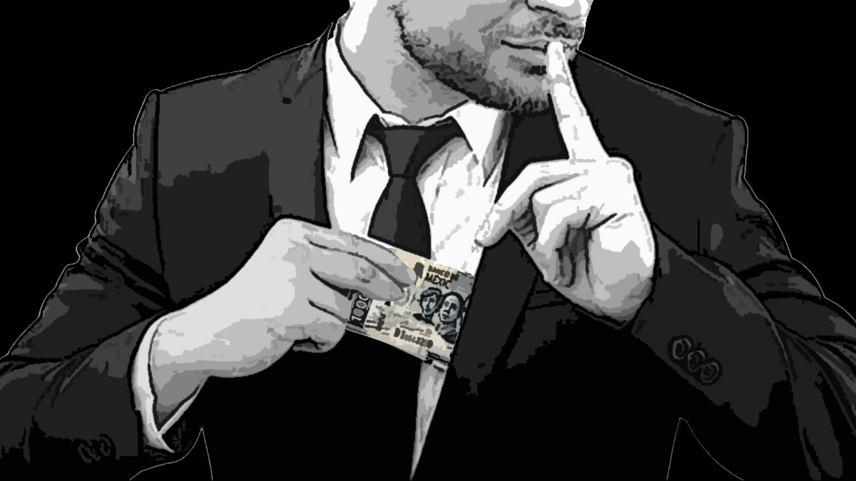 persona ocultando dinero