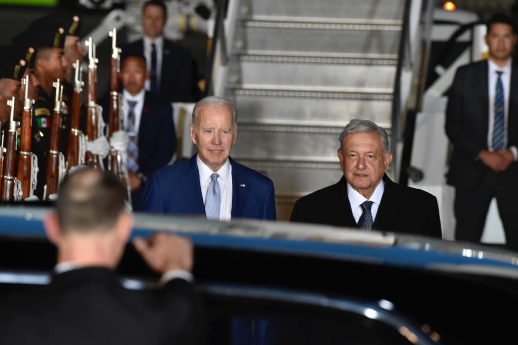 Joe Biden aterriza en el Aeropuerto Felipe Ángeles, en el Estado de México