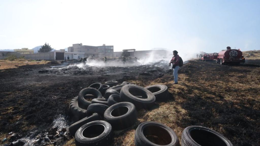Incendio en baldío de Santiago Miltepec