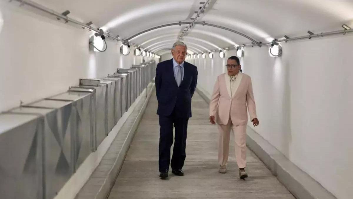Amlo y Rosa Icela en búnker que construyó García Luna