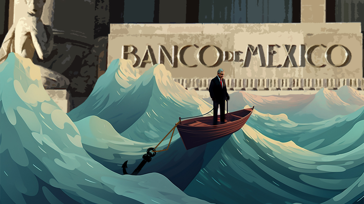 Amlo en un mar con un banco de fondo