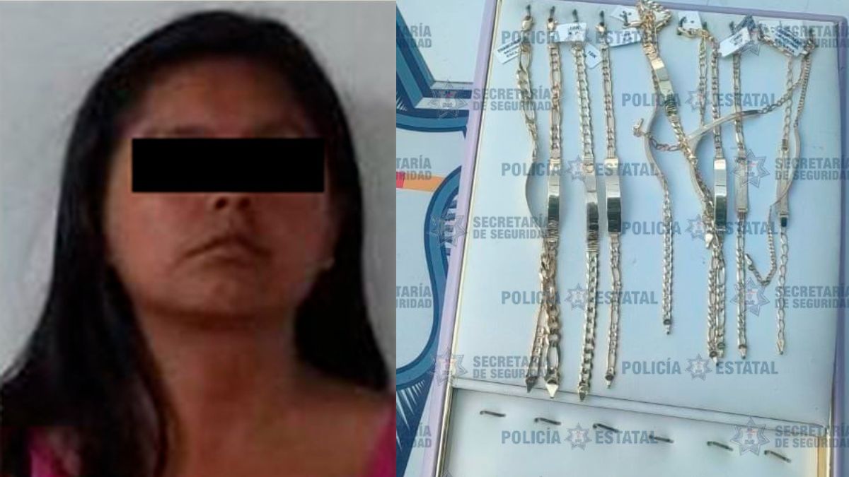 Detención de mujer por robo de joyería en Toluca