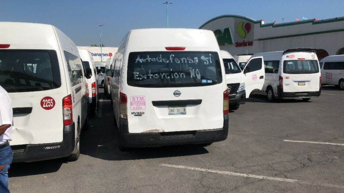 Protestas por extorsiones en transporte público del Edomex