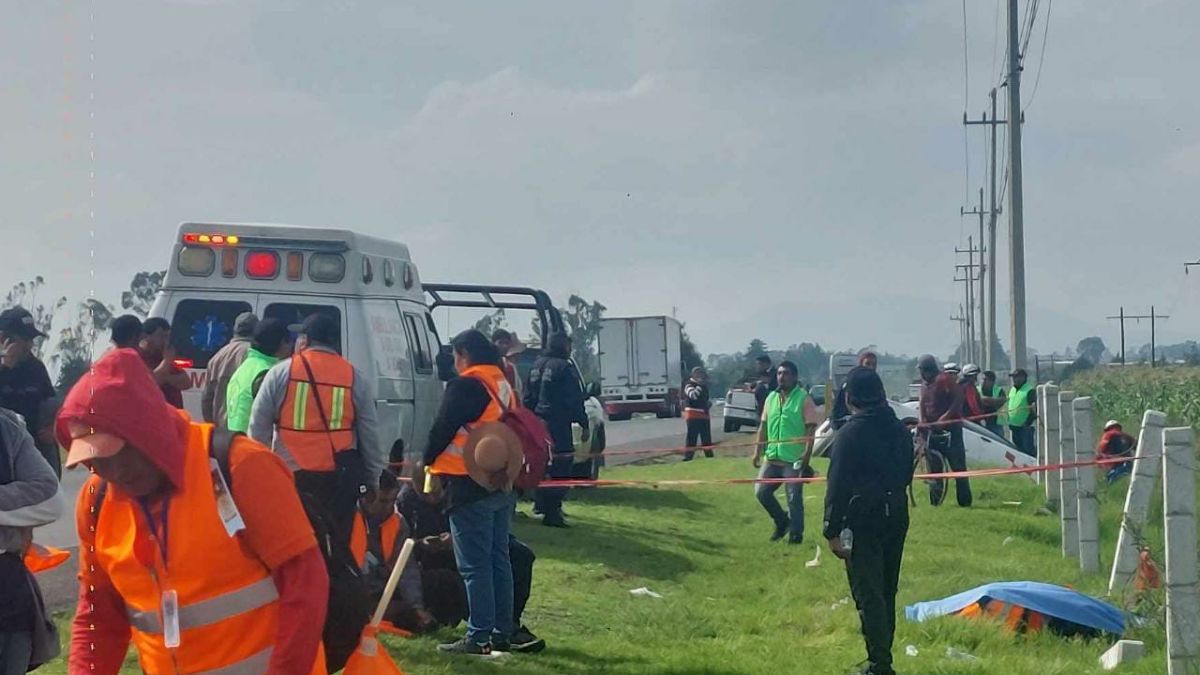 Lugar del accidente sobre la carretera Toluca-Atlacomulco