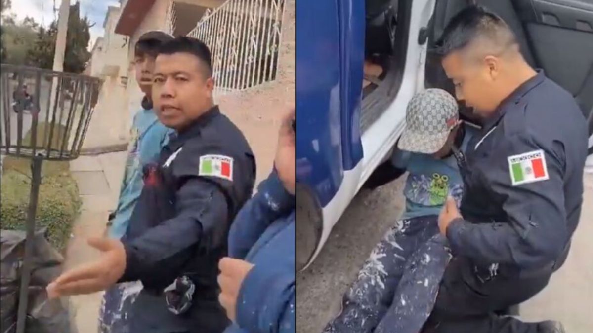 Policías intentan arrestar a menor pintor