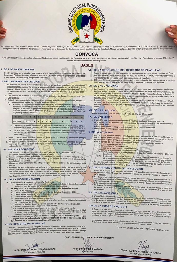 Sindicato de Maestros convocatoria