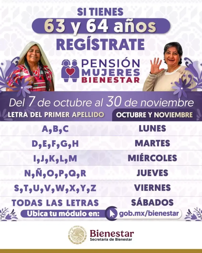 viernes Pensión Mujeres Bienestar