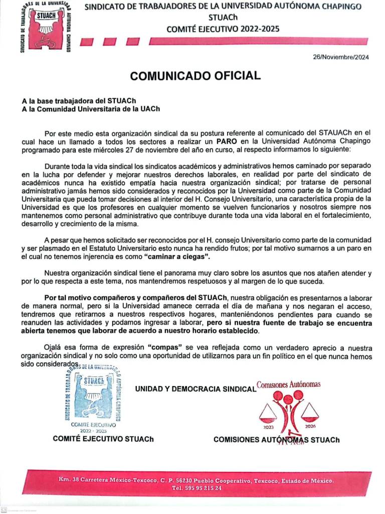 Universidad Chapingo protesta