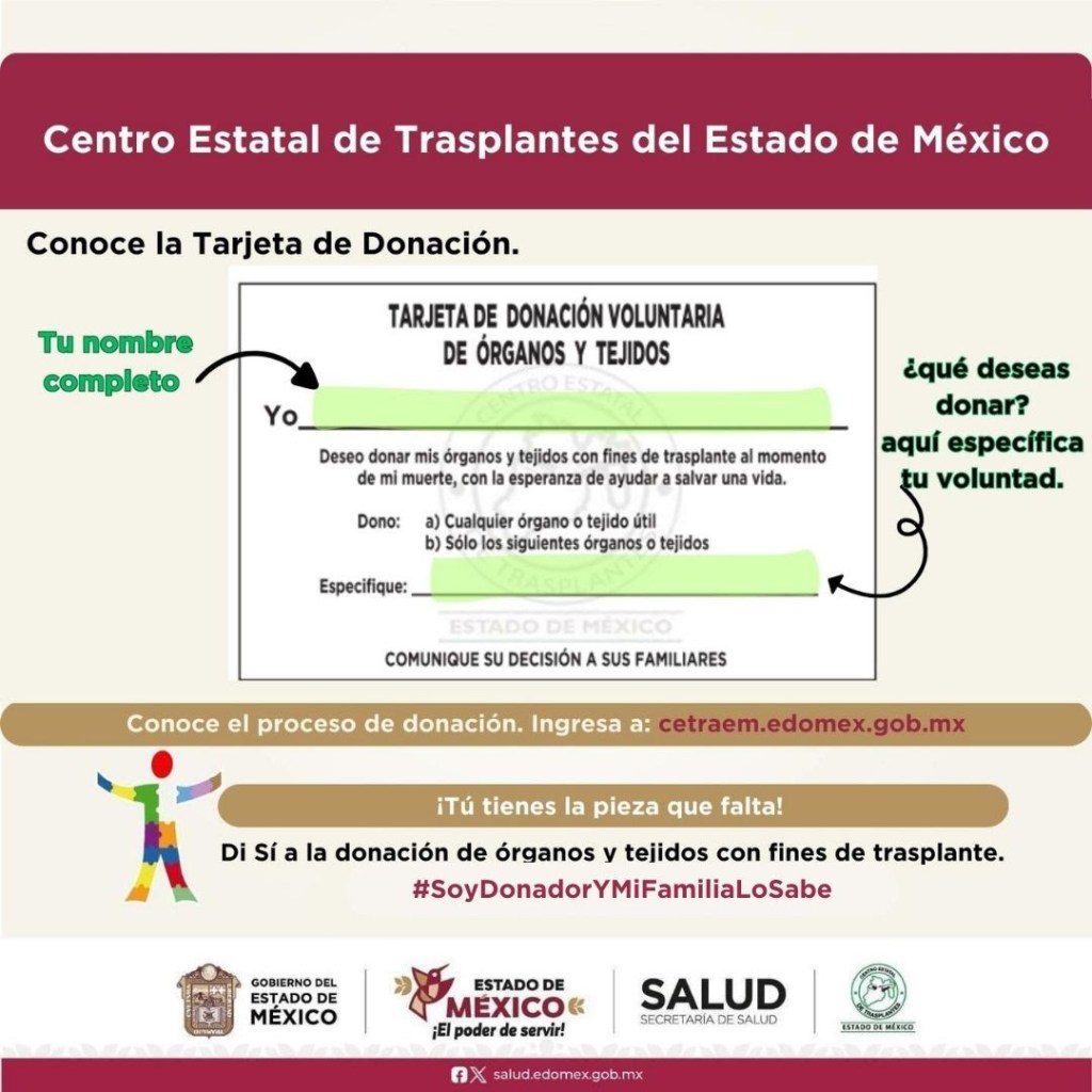 donador de órganos Edomex