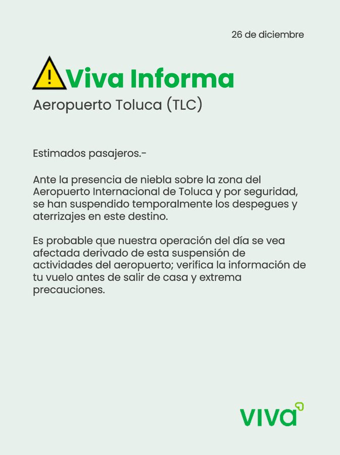 Aeropuerto Toluca fallas
