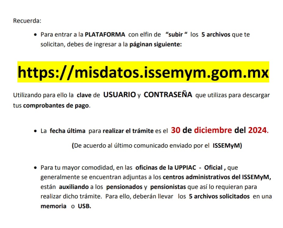 trámite issemym pensionados