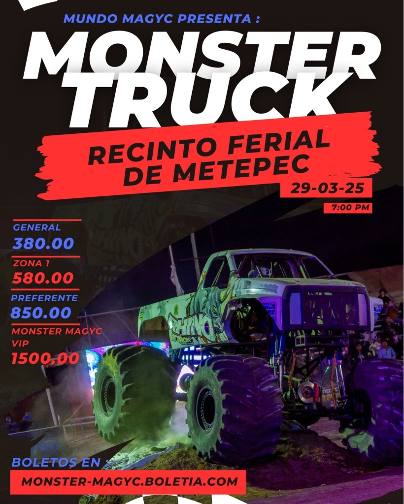 Carte oficial Monster truck Toluca 2025