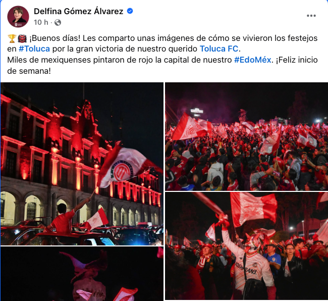 Toluca FC y Delfina Gómez 