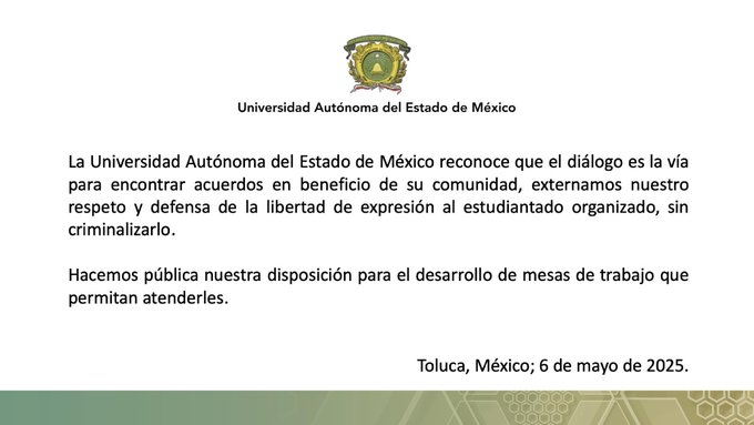 Comunicado marcha UAEMéx