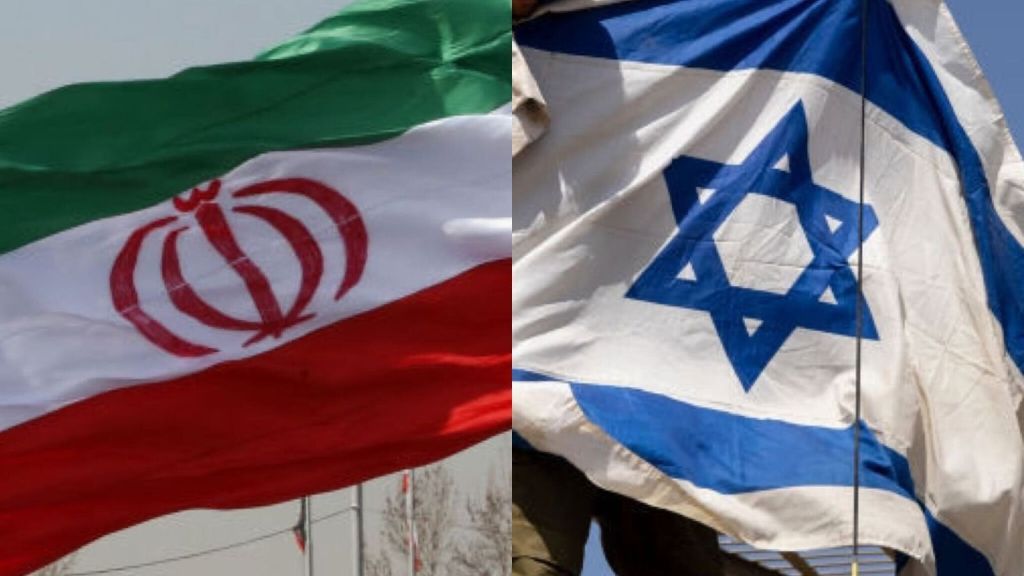 Banderas de Irán e Israel ondeando juntas.