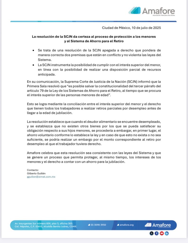 AFORE deudor alimentario