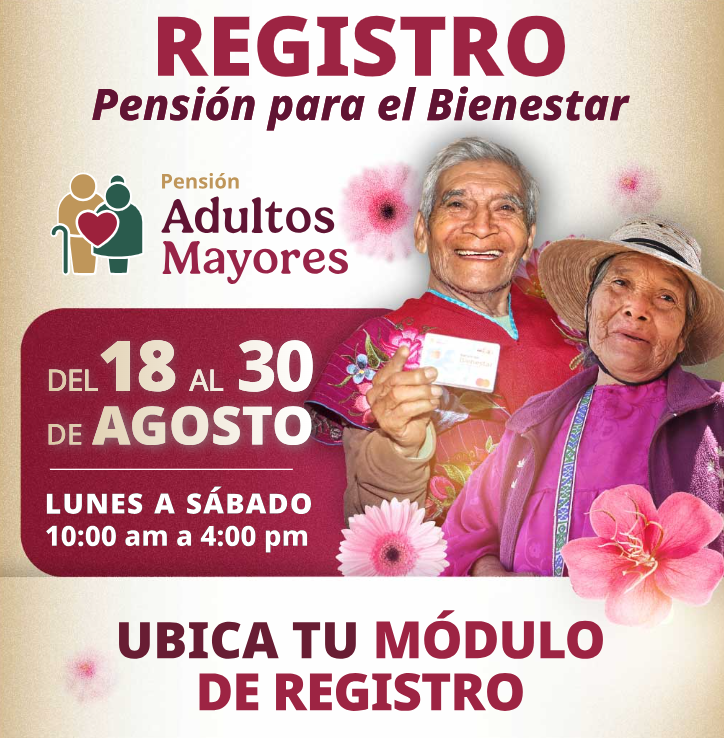 Calendario registro Pensión Bienestar