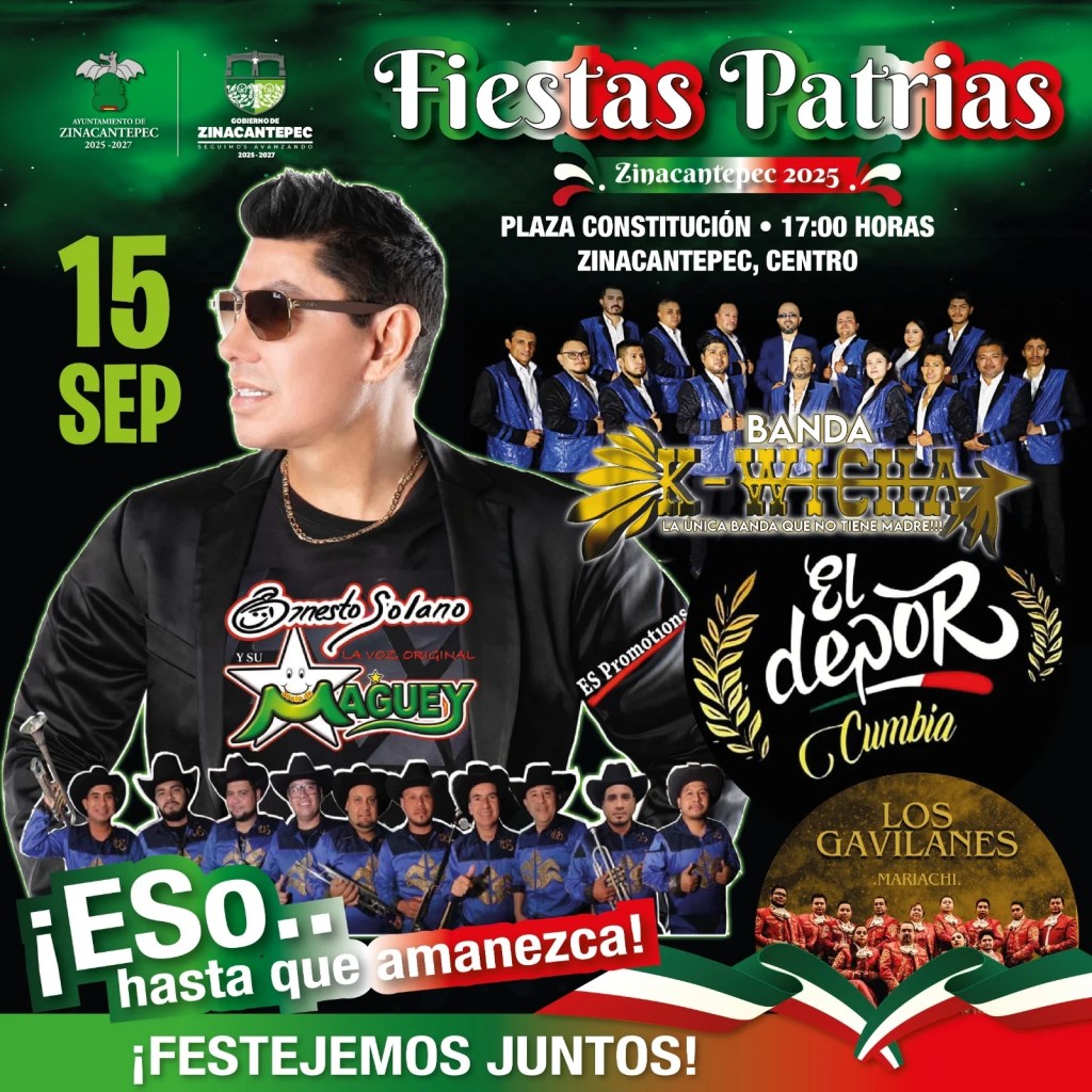 artistas 15 de septiembre Edomex