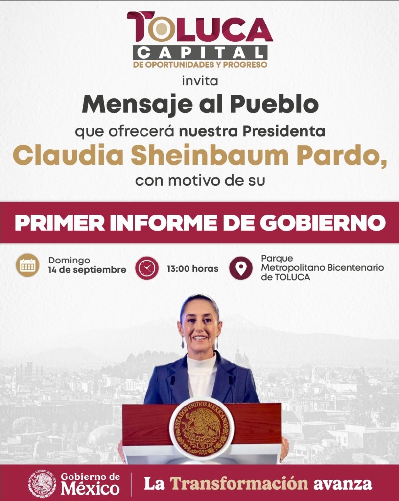 Claudia Sheinbaum informe Regional en Toluca