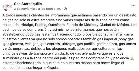 Desabasto gas Toluca