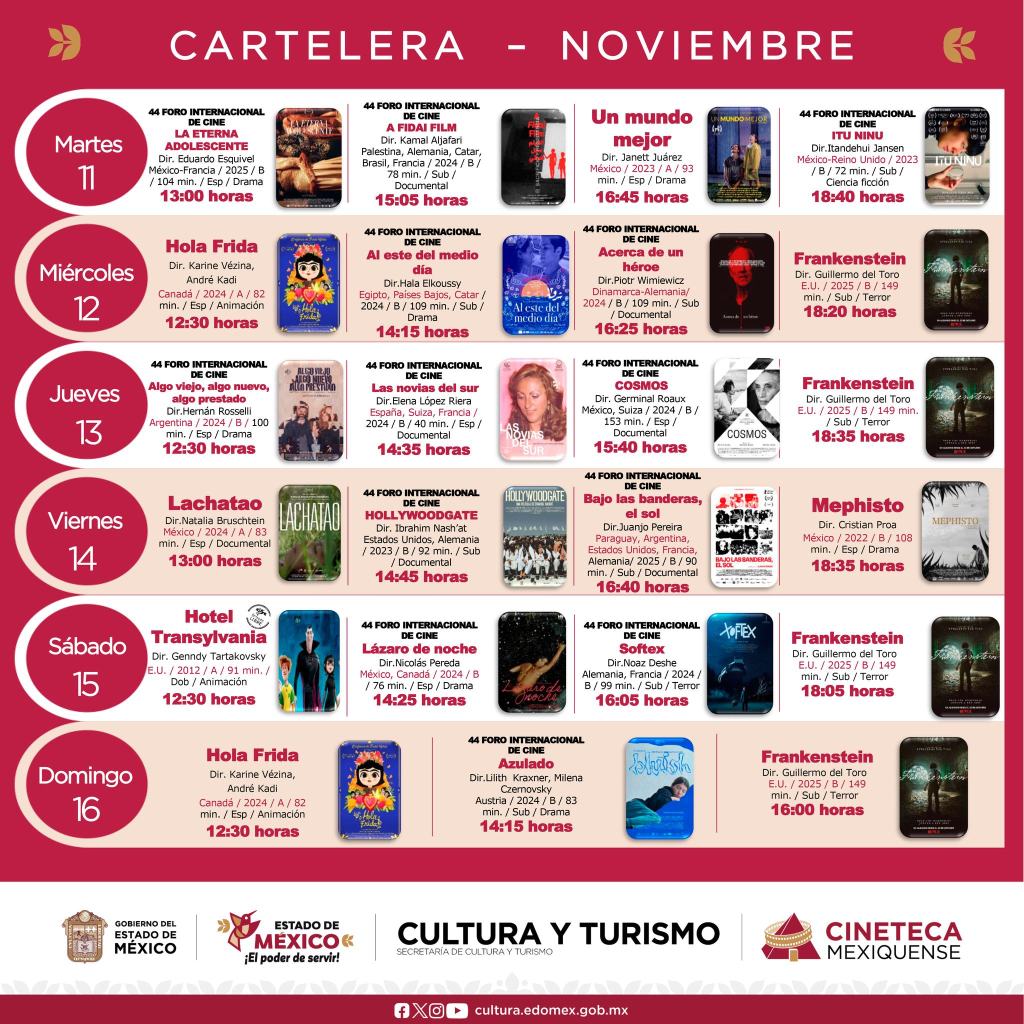 cartelera fin de semana noviembre