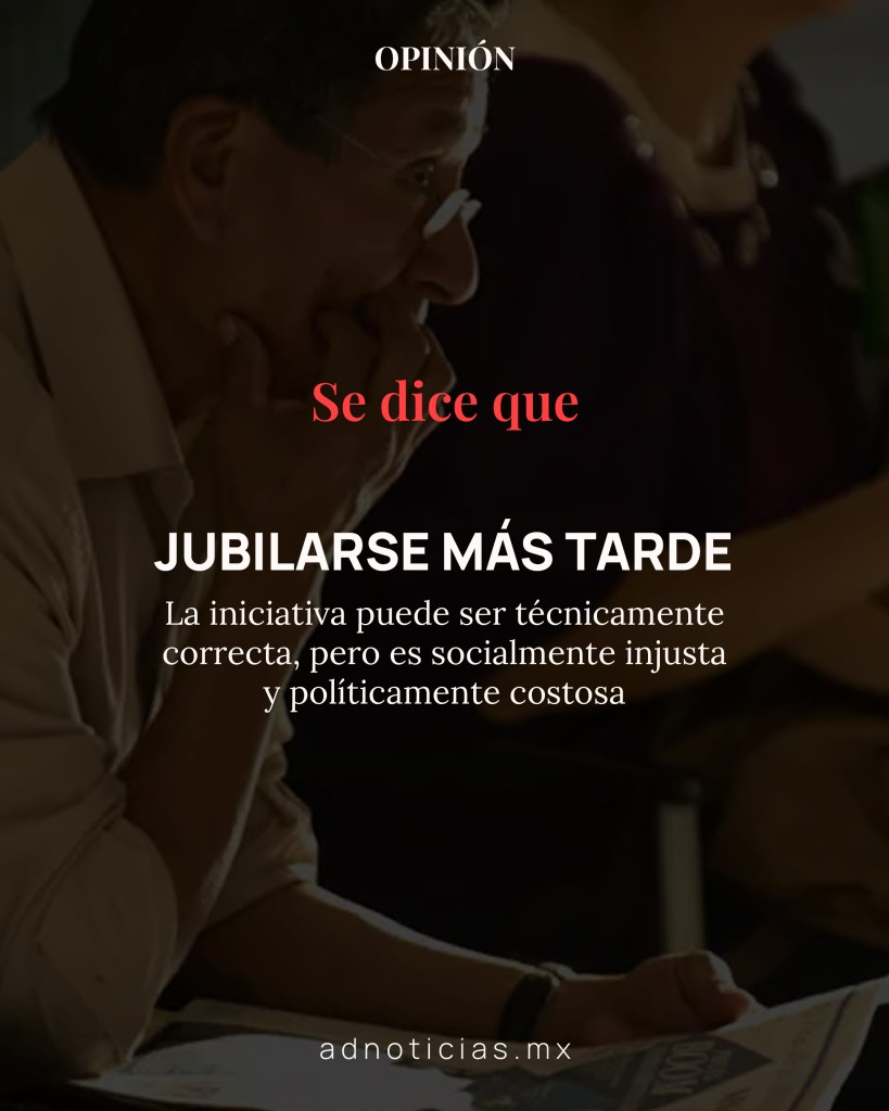 Un hombre pensativo, con gafas, observa preocupado mientras se lleva las manos a la boca, acompañado de un texto que expresa la opinión sobre las reformas de jubilación en México.
