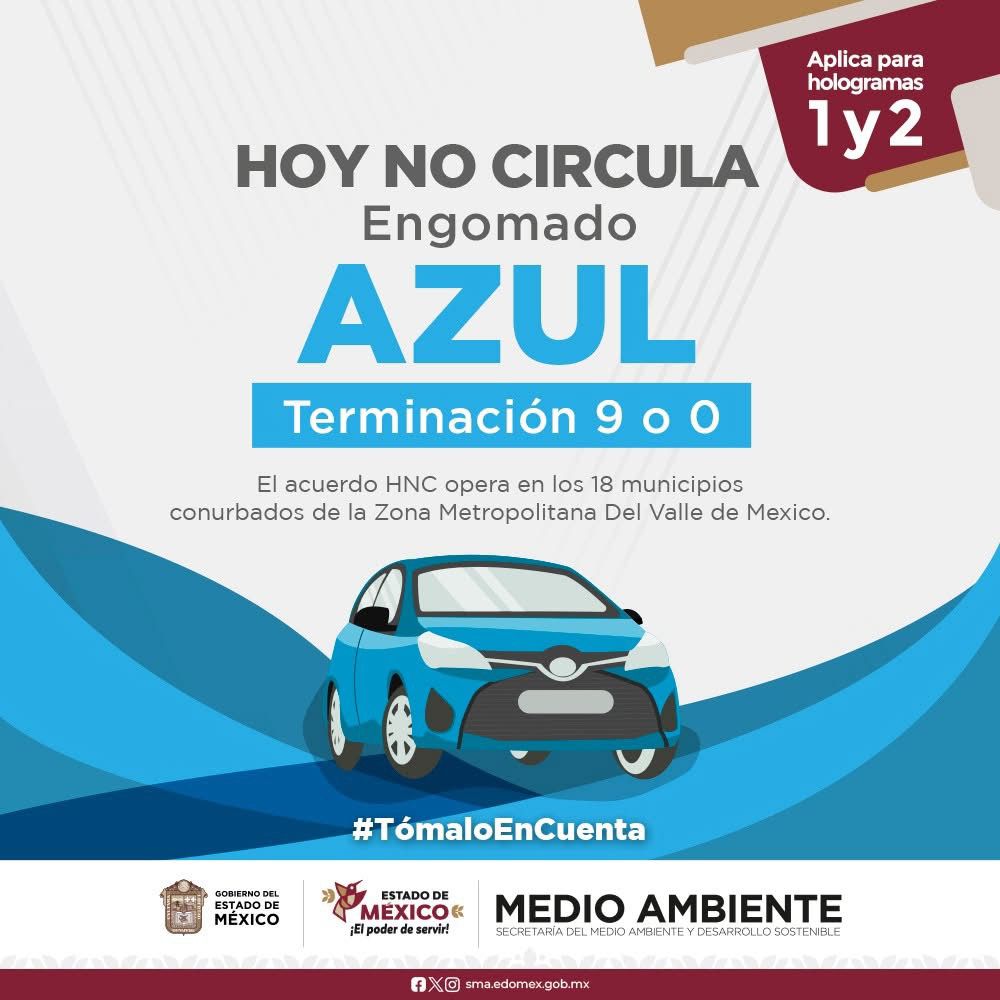 hoy no circula viernes toluca